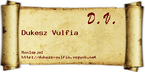 Dukesz Vulfia névjegykártya
